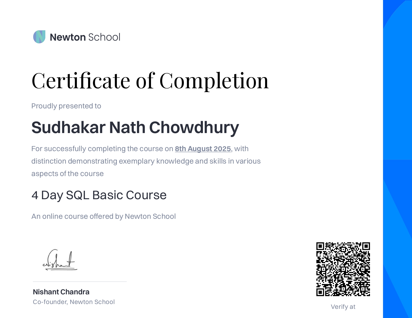 SQL Certificate